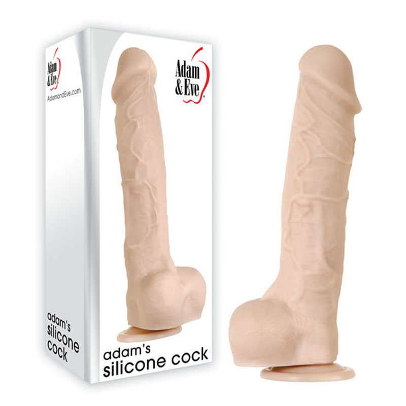 Adam & Eve Adam's silicone dildo in flesh tone with suction cup base